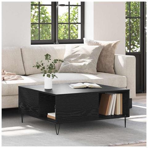 Tavolino da salotto Rovere nero 80 x 80 x 36.5 cm - Foto 2