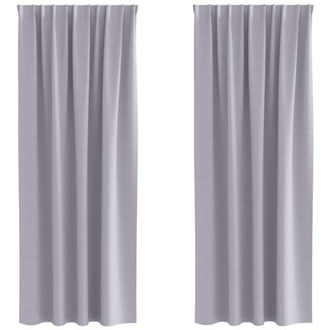 Tende con tende 2 pcs Grigio Metallico Poliestere - Foto 1