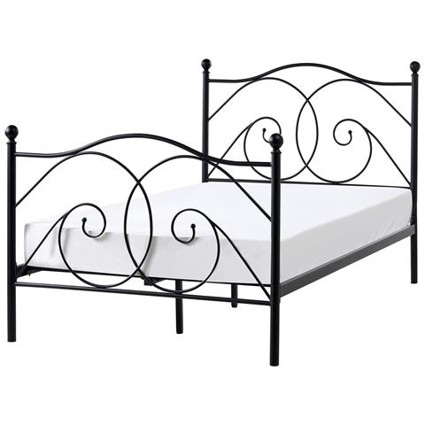 Letto Metallo Dinard 120 X 200 Cm Nero - Foto 2