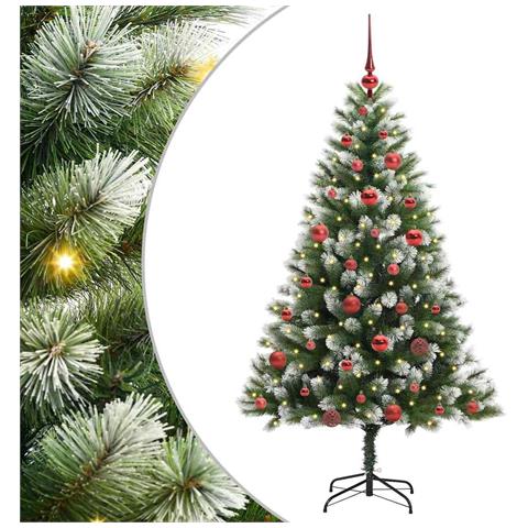 Albero di Natale artificiale a cerniera con neve fioccata - Foto 1