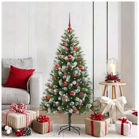 Albero di Natale artificiale a cerniera con neve fioccata - Foto 2