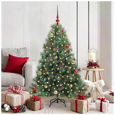 Albero di Natale artificiale con 150 LED Verde 150 cm PE e PVC - Foto 2