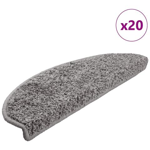 Tappetini per scale 20 pz 65x21x4 cm Grigio Semicircolari Grandi - Foto 1
