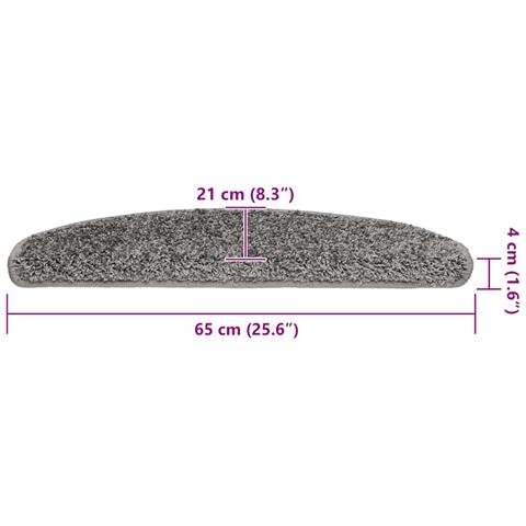 Tappetini per scale 20 pz 65x21x4 cm Grigio Semicircolari Grandi - Foto 8