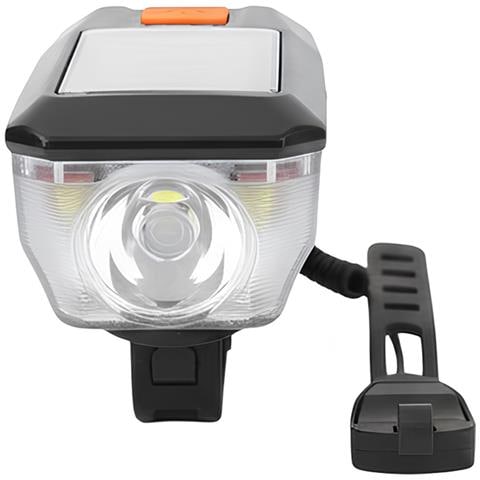 Faro Per Bicicletta Multifunzione Con Clacson Da 120 Db Ricaricabile Usb / Solare - Foto 2