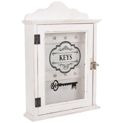 Cassetta Portachiavi In Legno Bianco 25x7,5x36h - Foto 1