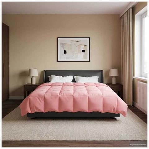 Duvet Invernale Trapuntato Rosa 220 x 260 cm Microfibra - Foto 2