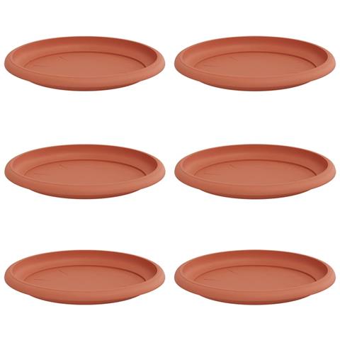 Vassoio Rotondo per Fiori 6 pcs Rosso Mattone Ø 19 x 2 cm - Foto 1