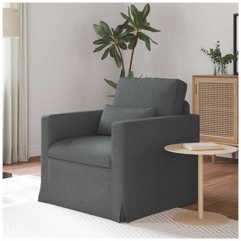 Divano Grigio scuro 78 x 78 x 80 cm Tessuto - Foto 2