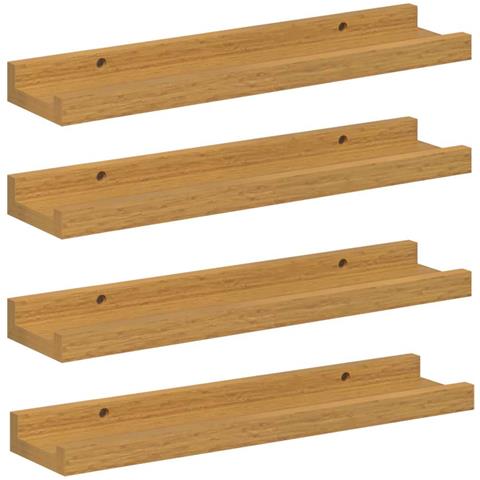 Scaffale da parete 4 pcs Beige 40 x 9 x 3 cm Legno multistrato - Foto 1