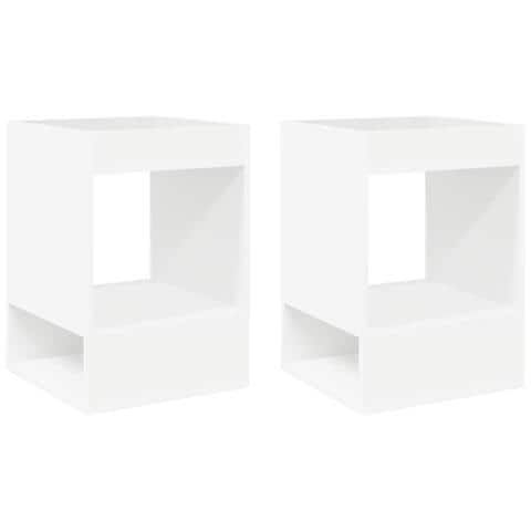 Tavolino 2 pcs Bianco 40 x 40 x 56 cm Legno multistrato - Foto 1