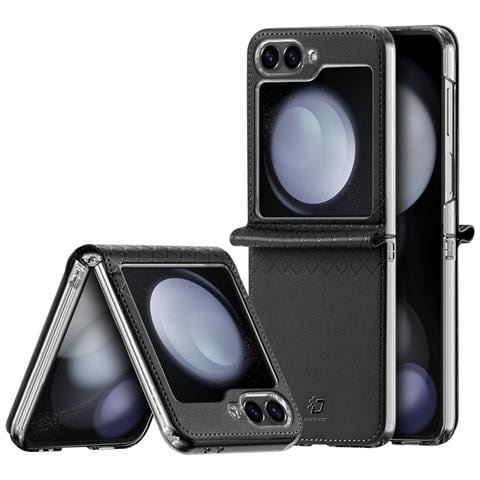 Cover per Galaxy Z Flip7 FE 5G - PC+Pelle /PU, Nero - Foto 1
