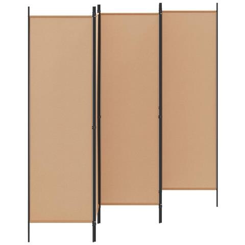 Paravento a 5 Pannelli Beige 250 x 180 cm Tessuto - Foto 2