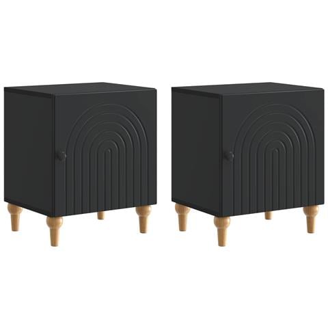 Armadio da Notte 2 pcs Nero 43 x 34,5 x 50 cm - Foto 1