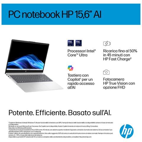 15-fd2009nl Intel Core Ultra 7 255U Computer portatile 39,6 cm (15.6") Full HD 16 GB DDR5-SDRAM 1 TB SSD Wi-Fi 6 (802.11ax) Windows 11 Home AI PC Argento - Foto 14