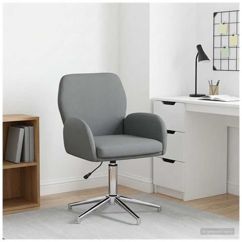 Sedia da scrivania girevole 54 x 58 x 90 cm Grigio Scuro - Foto 2