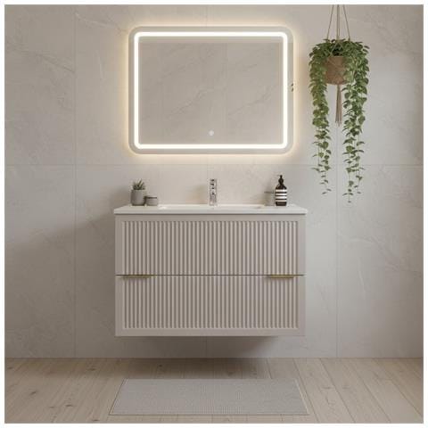 Mobile da bagno nero 80 cm, Senza piano d'appoggio, MDF, Disponibile in 3 colori, 2 ampi cassetti con chiusura ammortizzata - Foto 2
