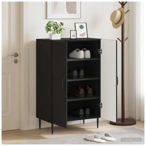 Mobile per scarpe HAARLEM 59,5 x 39,5 x 89,5 cm Nero - Foto 2