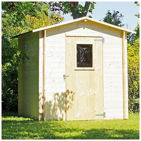 Casetta Regis, Perlina D'Abete, Porta Singola Finestrata, 200x200x218 Cm. Naturale - Foto 2