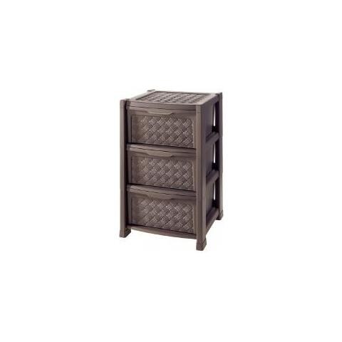 Cassettiera 3 Cassetti Arianna col Wenghè Effetto Rattan - Foto 5