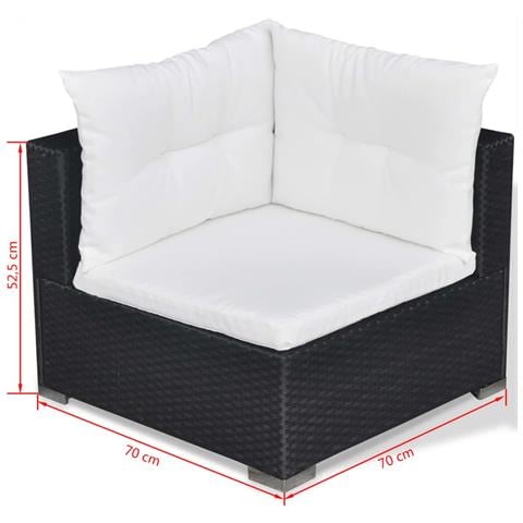 Set 32 Pz Divano Da Giardino In Polirattan Nero - Foto 2