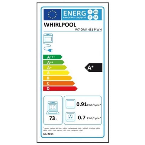 Forno Elettrico da Incasso W7 OM4 4S1 P WH Capacità 73 L Multifunzione Ventilato Potenza 3650 W Colore Bianco - Foto 2