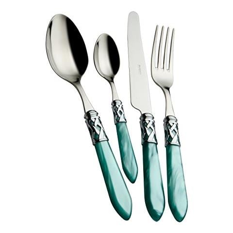 Posate Aladdin, Set 24 Pz. Scatola Compact - Verde Celadon Cromata - Foto 1