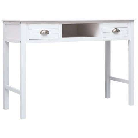 Scrivania Bianca 110x45x76 Cm In Legno - Foto 2