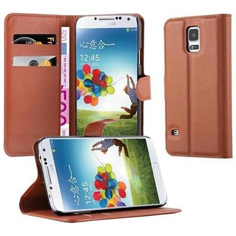 Custodia Compatibile Con Samsung Galaxy S5 / S5 Neo In Marrone Pastello - Coperchio Protettiva Con Chiusura Magnetica, Funzione Stand E Tasca Per Le Carte - Foto 1