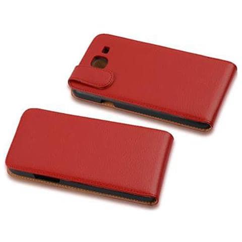 Custodia Compatibile Con Samsung Galaxy Mega 5.8 In Rosso Cremisi - Coperchio Protettivo In Design Flip Realizzato In Similpelle Testurizzata - Foto 5