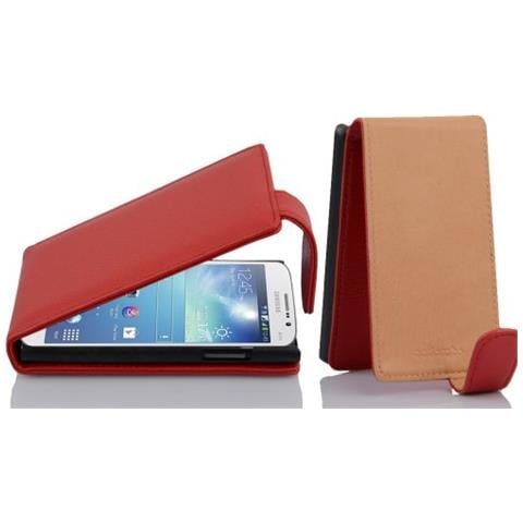Custodia Compatibile Con Samsung Galaxy Mega 5.8 In Rosso Cremisi - Coperchio Protettivo In Design Flip Realizzato In Similpelle Testurizzata - Foto 1