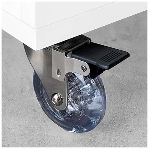 2036120 Set Di 4 Rotelle Pivotanti Trasparenti Per Mobile Con Piastra Di Assemblaggio E Cuscinetto A Sfere, Diametro 75 Mm, 75mm - Foto 2