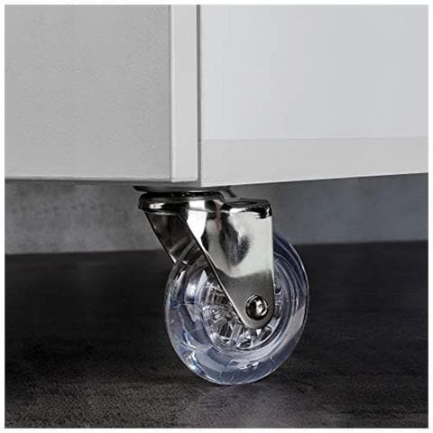2036120 Set Di 4 Rotelle Pivotanti Trasparenti Per Mobile Con Piastra Di Assemblaggio E Cuscinetto A Sfere, Diametro 75 Mm, 75mm - Foto 5
