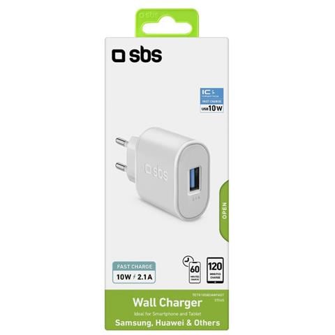 Caricabatterie 10 Watt Ricarica Rapida con Porta USB 2.1A Intelligent Charge (IC) - Foto 2