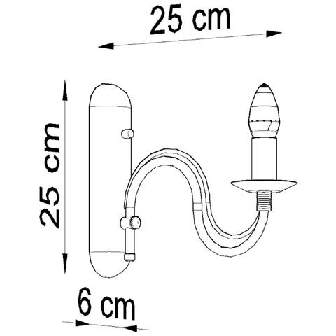 Applique Da Parete A Candela A 1 Luce Nera, E14 - Foto 12