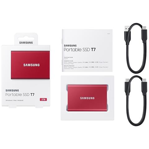 SSD Portatile 2 TB Serie T7 Interfaccia Usb 3.2 Rosso - Foto 4