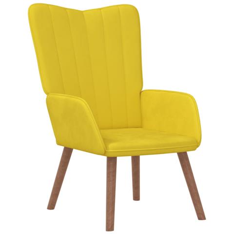 Poltrona Relax Giallo Senape in Velluto - Foto 1