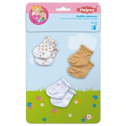 Calzini Per Bambole Poliestere Bianco / oro 3 Paia 28-35 Cm - Foto 2