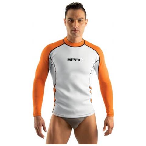 Sottomuta Fit Long Uomo 2mm Xxxl Bianco / arancione - Foto 1