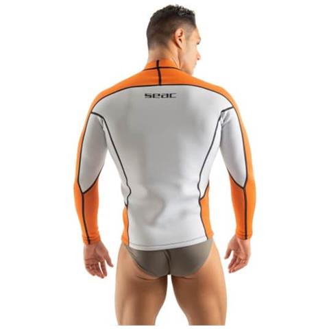 Sottomuta Fit Long Uomo 2mm Xxxl Bianco / arancione - Foto 2