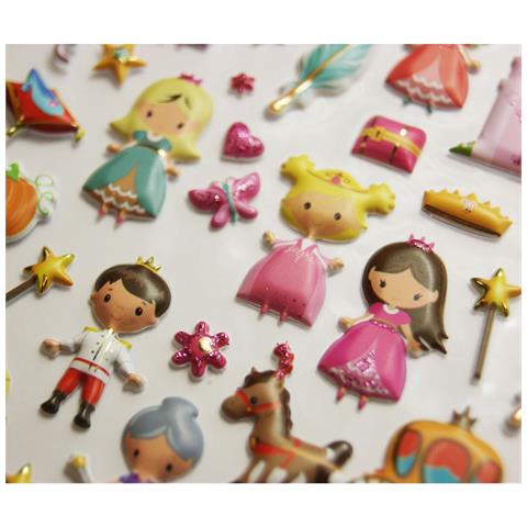 Adesivi - Schiuma - Principesse - Brillantini - Foto 2