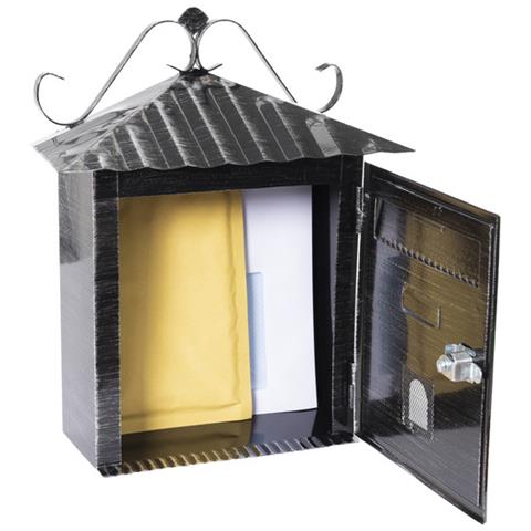 Rustica D-2204 Cassetta Postale Individuale In Metallo Di Stile Rustico, Cassetta Della Posta Da Parete, Dimensione S (din A5), Nero - Foto 2