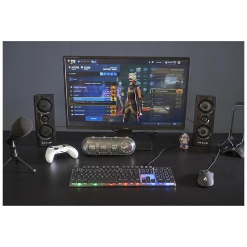 Combo Yttrium tastiera Mouse incluso Gaming USB AZERTY Francese Nero, Trasparente - Foto 2