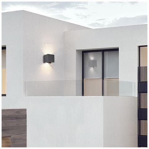 Lampada Da Parete Moderna Da Esterno Metallo Nero Led 6w Ip54 - Foto 2