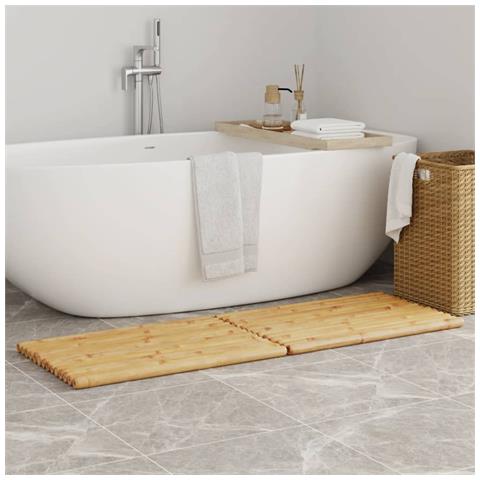 Tappetini Da Bagno 2 Pz 70x50 Cm In Bambù - Foto 3