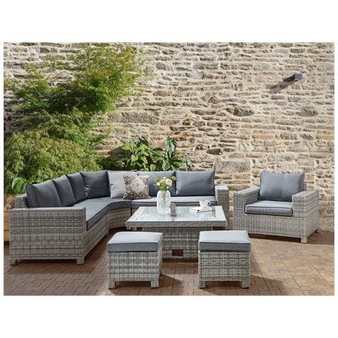 Set Da Giardino Rattan Sintetico Grigio 9 Posti Teglio - Foto 1