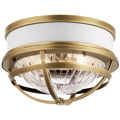 Plafoniera Contemporanea Tollis Acciaio Ottone Naturale Bianco 2 Luci E27 - Foto 1