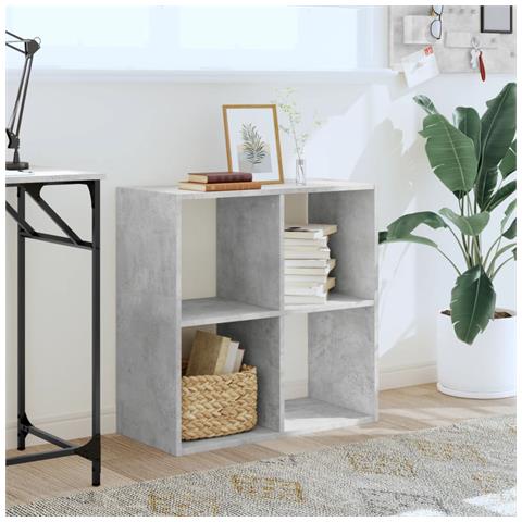 Libreria Grigio Cemento 68,5x32x68,5 Cm In Legno Multistrato - Foto 3