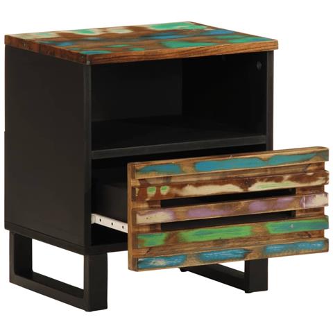 Comodini 2pz 40x34x46 Cm In Legno Massello Di Recupero - Foto 3