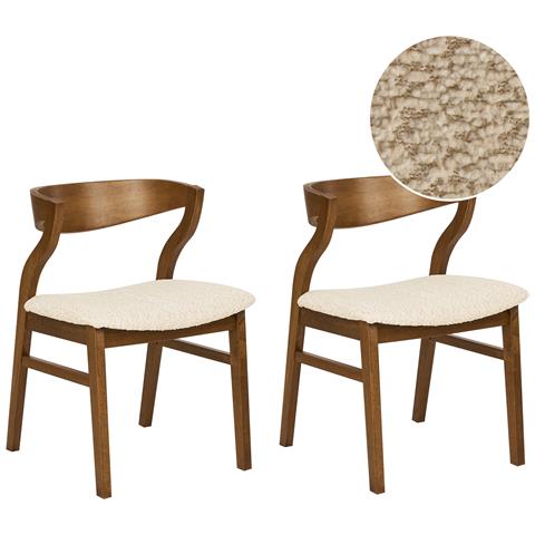 Sedia Da Pranzo Set Di 2 Beige Chiaro Maroa - Foto 2
